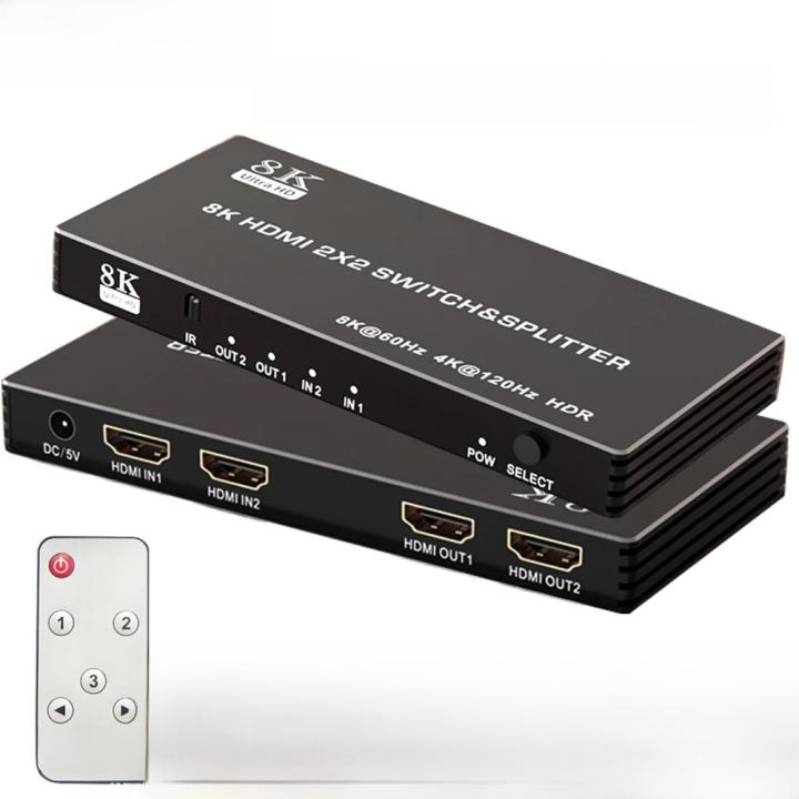 HDMI 2.1 Splitter 1 in 2 out 4K 120Hz 8K 60Hz with Audio Out, BolAAzuL 1x2 HDMI Y Splitters Powered Plug&Play for Dual Monitors Duplicate, Low Latency, Support HDCP 2.3 HDR for HDMI 2.1 Splitter 1 in 2 out 4K 120Hz 8K 60Hz with Audio Out, BolAAzuL 1x2 HDMI Y Splitters Powered Plug&Play for Dual Monitors Duplicate, Low Latency, Support HDCP 2.3 HDR for