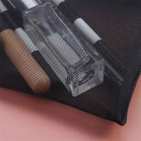 Bolsa negra con cremallera de gran capacidad, bolsa de lavado transparente, estuches de cosméticos, bolsas de cosméticos de malla, bolsa de aseo, bolsas de maquillaje - details 6