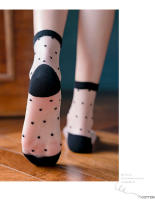 Calcetines Casuales Para Mujer Transparentes Y Ligeros De Calidad Superior Transpirables Y Cómodos Medio Tubo Moda Kawaii Suaves - details 2