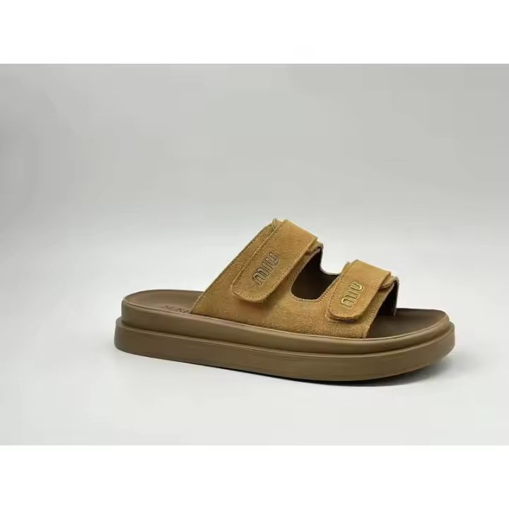 Sandalias de cuero de alta gama para hombres y mujeres, zapatos planos informales para exteriores, zapatos de playa de verano, EVA gruesa, conjunto de pareja de nicho - 1