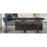 1x Taburete de Bar con Respaldo Terciopelo Taburetes Alto Cocina Regulable en Altura Taburete Giratorio Sillas Bar Taburete de Escritorio Gris Oscuro BH219dgr-1 - details 6