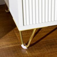 2 Cajones Mesa de Noche Moderna con Patas de Metal Carga 40 kg para Salón Dormitorio 40x40x47 cm Blanco - details 7