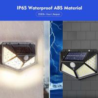 Lámpara Solar LED de pared para exteriores, luces impermeables con 3 modos, Sensor de movimiento y seguridad, para patio - details 2
