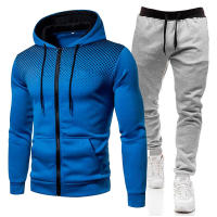 Sudadera con capucha de lunares de felpa para hombre y mujer, sudadera y pantalones de chándal de Color sólido, 2024 - details 5