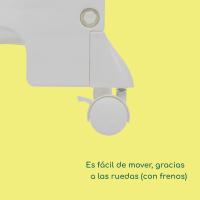 Bañera Cambiador Bebé 2 en 1, 0-12 M (máx 11 kg), Fácil de Mover 4 Ruedas con Freno, Múltiples Compartimentos Almacenamiento, Colchón Cambiador Acolchado, Fácil Drenaje, Gris Mist - details 3