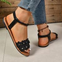 Sandalias planas con decoración de flores para mujer, zapatos de playa ligeros y cómodos, vestido Floral blanco a la moda, verano 2025 - details 6