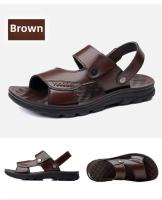 Sandalias de cuero suave de verano para hombre, sandalias antideslizantes informales con punta abierta para exteriores, sandalias deportivas cómodas para playa - details 19