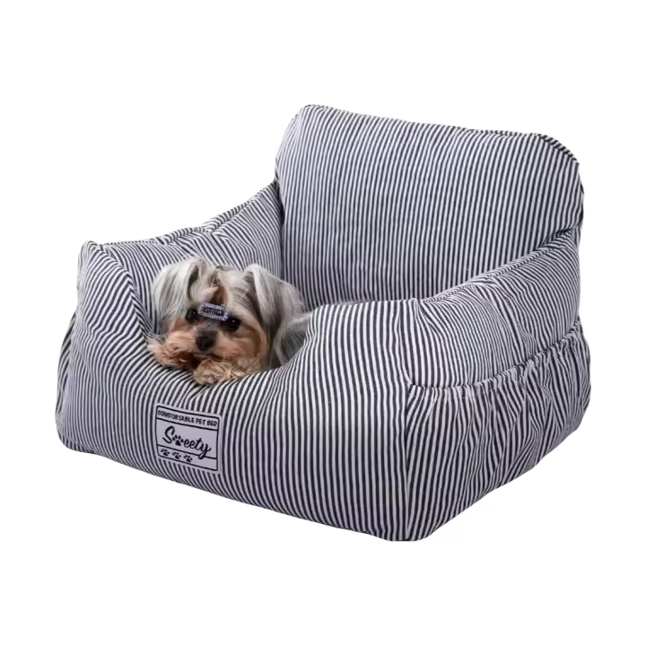 Asiento para Coche para Perros con Cinturón de Seguridad Elevador Suave y Impermeable Antideslizante para Perros Pequeños y Medianos Azul - 1