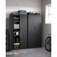Armario de Garaje de 5 Estantes con 2 Puertas, Armario de Oficina, 40 x 80 x 180 cm, 1 Cerradura, Estantes Ajustables, Gabinete de Metal, Gris Mate OMC015G01 - details 12