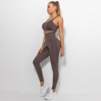 Conjunto deportivo para mujer, mallas de yoga para gimnasio de cintura alta, sujetador, conjuntos de correr, conjunto de entrenamiento - details 14