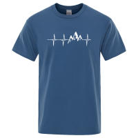 Camiseta de manga corta para hombre, camisa con Ecg de montaña, divertidas camisetas de Hip Hop, ropa de calle Harajuku, electrocardiograma, de verano - details 11