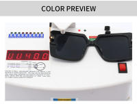 Toyear-gafas de sol cuadradas de diseñador de marca de lujo para mujer y hombre, gafas de sol Vintage con montura grande, gafas de viaje para conducir, tonos ins, UV400 - details 3
