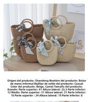 Bolso tejido de vid Yasewe, bolso tejido de gran capacidad para mujer, bolso de paja de estilo francés, bolso para fotos estilo Hepburn - details 6