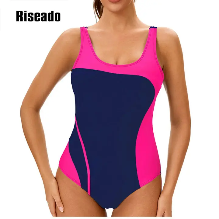 Traje de baño atlético de una pieza, bañador con espalda en U para entrenamiento, deportes y Fitness - 1