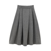 Falda A-line de Cintura Media para Mujer Pliegues Cinturadas Elegantes para Oficina - details 1