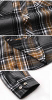 Camisa de manga larga a cuadros a rayas para hombre, camisas clásicas de oficina de un solo pecho, Camisa informal a la moda de otoño, 7XL - details 32