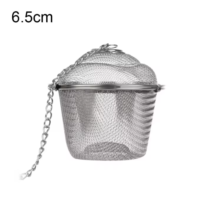 Difusor de filtro de Infusor de especias de acero inoxidable reutilizable, colador de bola de té, Clip de malla de acero inoxidable, 5 tamaños - 1