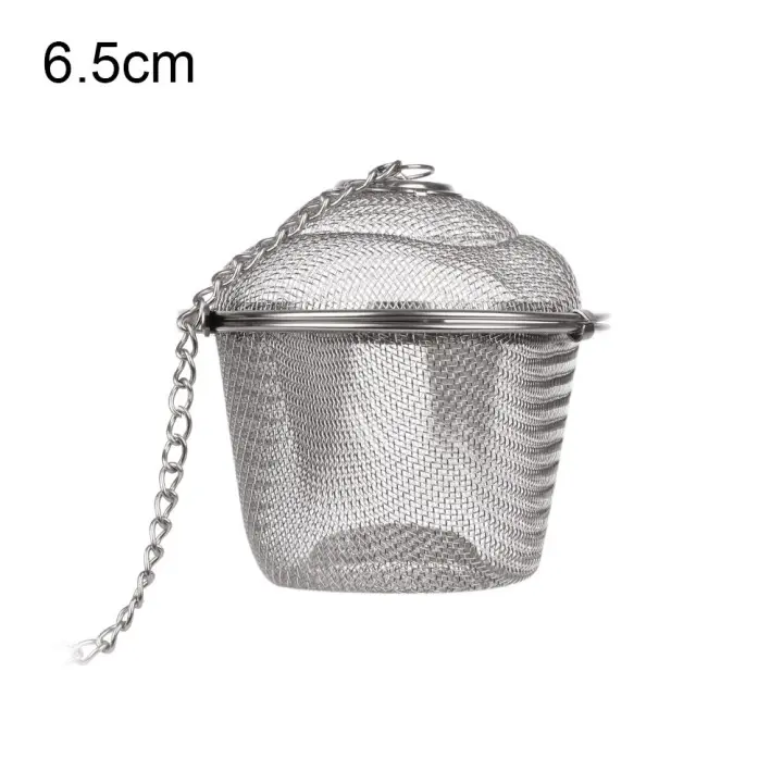 Difusor de filtro de Infusor de especias de acero inoxidable reutilizable, colador de bola de té, Clip de malla de acero inoxidable, 5 tamaños - 1