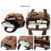 Bolso de mensajero de lona para hombre, bandolera Unisex, bolso de hombro para viaje, trabajo, universidad, Vintage, maletín - details 8