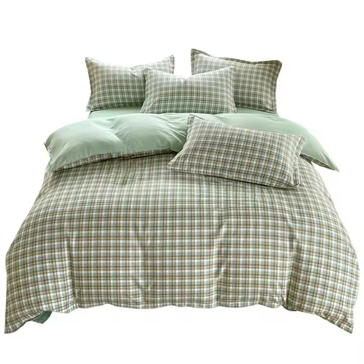 Juego de Cama Sencillo de Cuatro Piezas Dormitorio de Estudiantes Funda de Edredón de Algodón Lavado Agradable para la Piel - 1