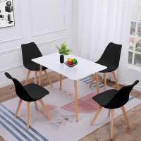 Juego de Mesa de Comedor y Sillas, 1 Mesa Redonda de 80 cm + 4 Sillas Blancas, de Diseño Nórdico - details 45