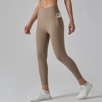 Hmidou-mallas de gimnasio con bolsillos para mujer, pantalones de Yoga, Fitness, cintura alta, Control de barriga, correr, entrenamiento - details 28