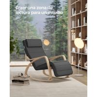 Mueble Ottoman de Madera de Abedul Mueble de Descanso Ajustable con 5 Posiciones, Carga Máxima de 150kg, Para Dormitorio, Salón Gris Claro y Natural - details 32