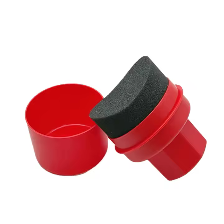 Esponja de Cera de Neumáticos en Forma de Curva Aplicador de Cera de Coche con Tapa - 1