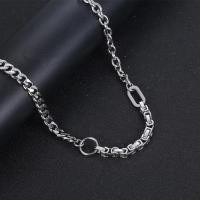 Nicho titanio acero collar collar de patchwork gargantilla moda hombre y mujer con accesorios - details 2