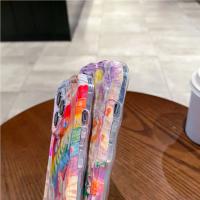 Funda de iPhone 15 Pro Max Pintura al Óleo de Luz Azul Arco Iris Flor Mariposa - details 50