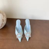 Nuevo temperamento francés puntiagudo, diamantes de imitación, uso exterior, tacones altos, tacones finos, zapatillas geniales - details 32