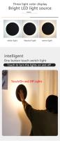 Lámpara de pared redonda para interiores/estilo minimalista moderno, mesita de noche para dormitorio, escalera, porche/fuente de luz LED, Sensor táctil de cuerpo humano - details 2