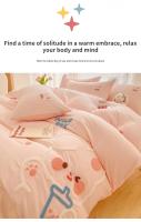 Juego de Ropa de Cama con Diseño de Pato Conejo Oso de Dibujos Animados para Niños Funda de Edredón Cubierta de Cama y Funda de Almohada de Cuatro Piezas - details 2