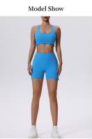 Conjunto Deportivo de Yoga sin Costuras para Mujer, Sujetador Deportivo y Leggings Cortos para gimnasio, 2 Piezas - details 3