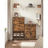 Armario de Madera de 3 Pisos Diseño con 3 Puertas Abatibles Ideal para Entrada Estrecha, Pasillo, Sala de Estar 60 x 24 x 120 cm Marrón Rústico - details 19