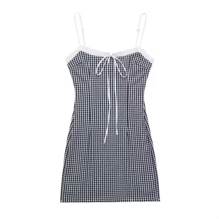 Vestido de Encaje sin Correas de Verano Estilo Francés Versátil Moda de Deseo Puro para Mujeres - 1