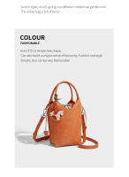 Bolso tejido de moda, bolso cubo de gran capacidad, bolso mensajero casual versátil para viajeros. - details 8