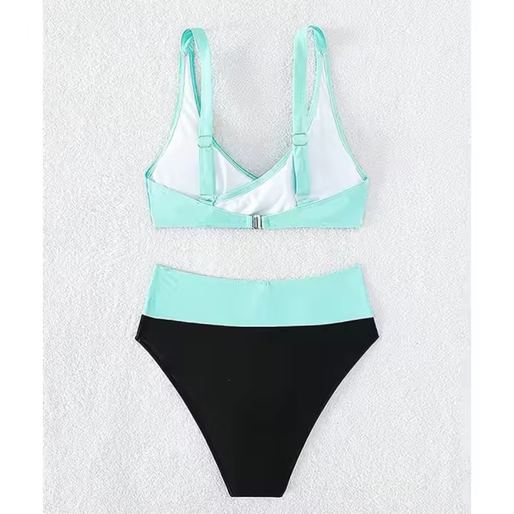 Bikini con Control De Barriga para Mujer, Traje De Baño Sexy con Push-Up, Cuello En V cruzado, conjunto De Bikini deportivo V - 1