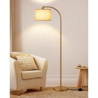 Lámpara de Pie Minimalista Pantalla de Lino Beige, Bombilla LED, Ajustable para Dormitorio, Salón, Oficina Dorado - details 9