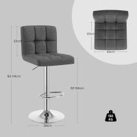 Taburete de Bar Estilo Vintage Regulable en Altura y Giratorio Material de Cuero Sintético - details 27