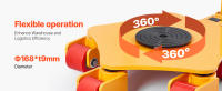 SucceBuy Patín de máquina de 8800 libras, motor de maquinaria de servicio pesado con 360 °   Rotación, rodillos giratorios de PU, patín industrial con mango - details 1