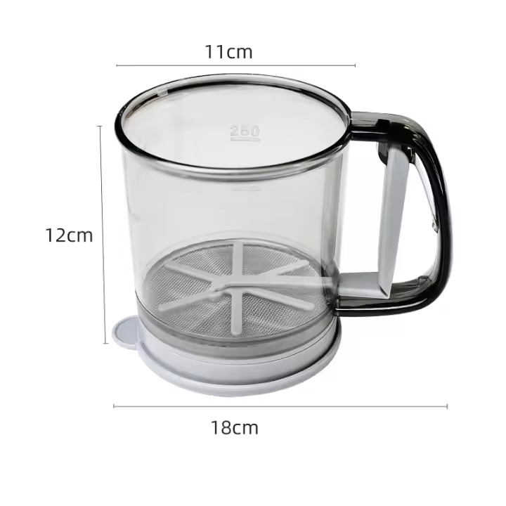WALFOS tamiz semiautomático para harina tamiz de cacao en polvo de plástico de mano filtro de harina utensilios de Cocina novedos herramientas para hornear - 1