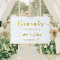 Pegatina de Bienvenida Personalizada Decalque de Espejo para Boda Adhesivo de Vinilo con Nombre del Novio y Novia - details 3