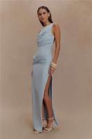 Elegante Vestido Largo de Verano Mozision sin Espalda Sexy Escote en Redondo, Alto hasta la Coxa, Estilo Bodycon - details 7