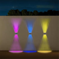 Lámpara de Pared Solar RGB de 4/6/8 LED de RXUNS Luz Moderna Impermeable para Exteriores con 2 Modos de Jardín Luz de Patio Garaje Puerta con Bombilla LED y Plástico ABS - details 5
