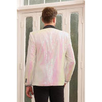 Blazer de lentejuelas brillantes para hombre, Chaqueta de traje de un botón - details 3