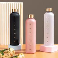 Taza de agua sin BPA, botella de agua para deportes al aire libre, taza espacial de plástico esmerilado con escala de tiempo, vaso de gran capacidad de 1000ml - details 2