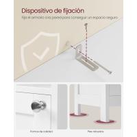 Armario de Baño Alto con Iluminación Delgado y Ajustable con Estantes Diseño Moderno Blanco Nube - details 5