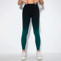 Malla de color degradado sin costuras para mujer, pantalones para correr Fiess con sandalia para realzar la cadera, pantalones de yoga de secado rápido - details 18
