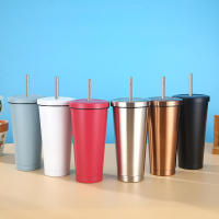 Taza Termo de acero inoxidable, taza con pajita con tapa, botella para café, té, bebida fría, taza de agua, botella de agua térmica, frascos de vacío - details 1